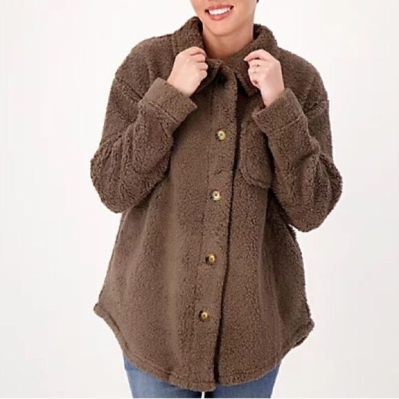 Koolaburra by UGG Brushed Back Sherpa Cozy Shacket - Picture 1 of 4